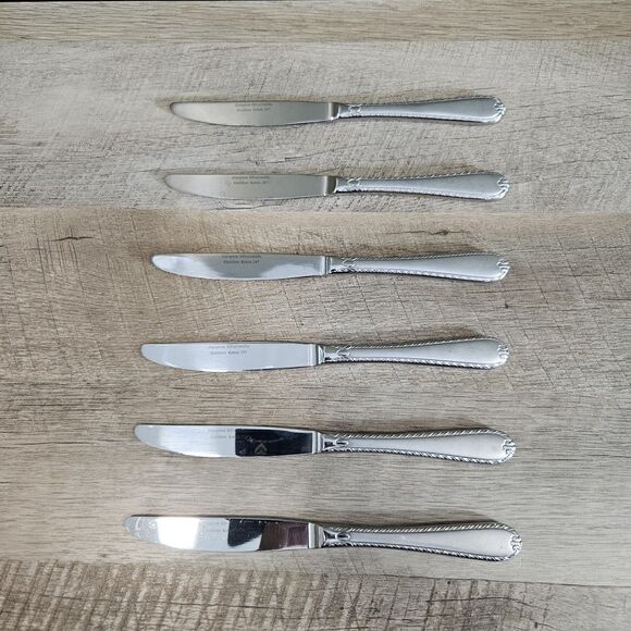 6 Hampton Silversmiths Korea 247 Stainless Steel Dinner Knives Flatware - Picture 1 of 9